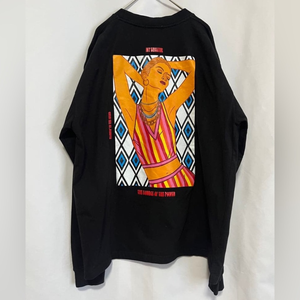 MOUSSY JAPAN Oversized Black Long Sleeve Graphic Streetwear Tee